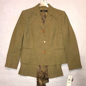 NWT Women's Kasper Size 10 Petite Pine 2 Piece Set